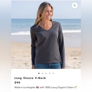 The Classic T-Shirt Company’s long sleeved dark grey v-neck, size L. Worn once 🩶